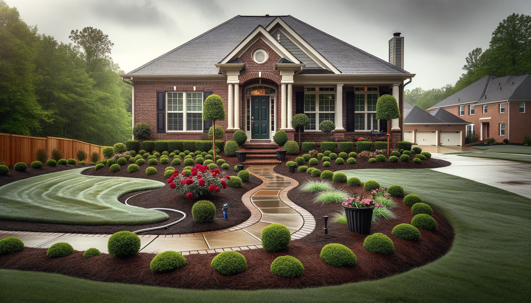 After — professionally landscaped yard